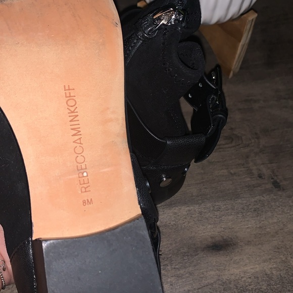 REBECCA MINKOFF BLACK LEATHER BOOTIES - Picture 7 of 7